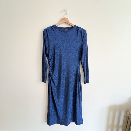 M&S Collection Sparkle Midi Dress, Cobalt Blue, UK 14, Partywear, Glam