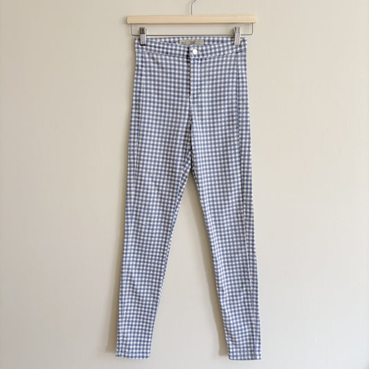 Topshop Moto Joni High Waisted Gingham Jeans, W26 L32, Y2K, Twee, Picniccore