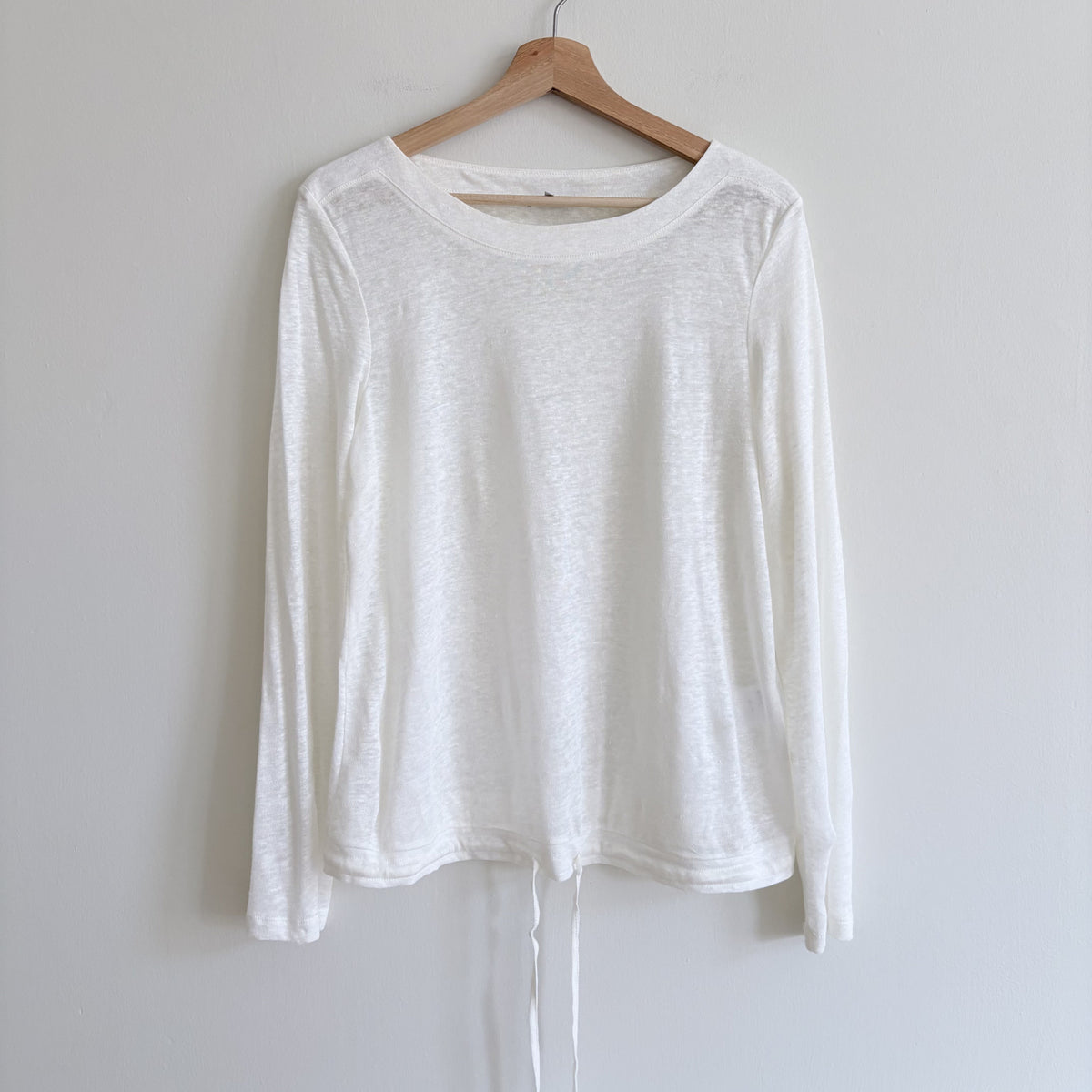Jaeger | 100% Linen Drawstring Top | Cream | Coastal Clean Girl Minimalist | M