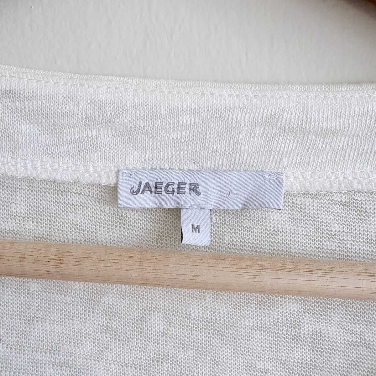 Jaeger | 100% Linen Drawstring Top | Cream | Coastal Clean Girl Minimalist | M