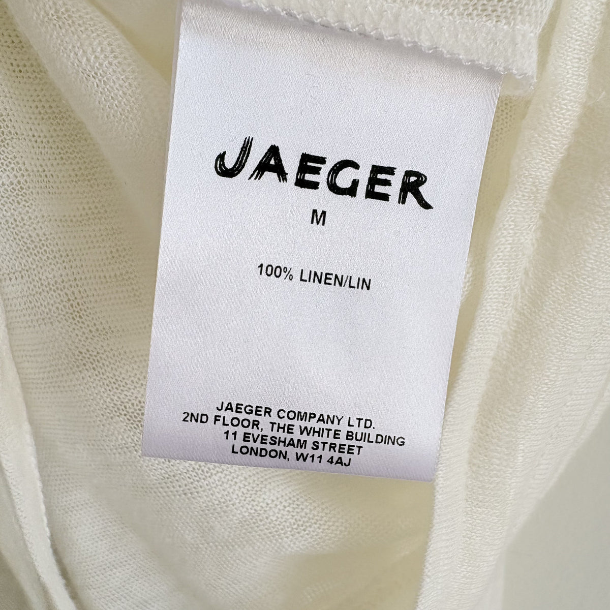 Jaeger | 100% Linen Drawstring Top | Cream | Coastal Clean Girl Minimalist | M