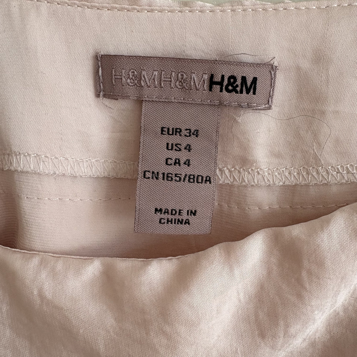 H&M | Pink Tiered Cami Top | Blush Satin | Y2K Romantic | EU 34, UK 8