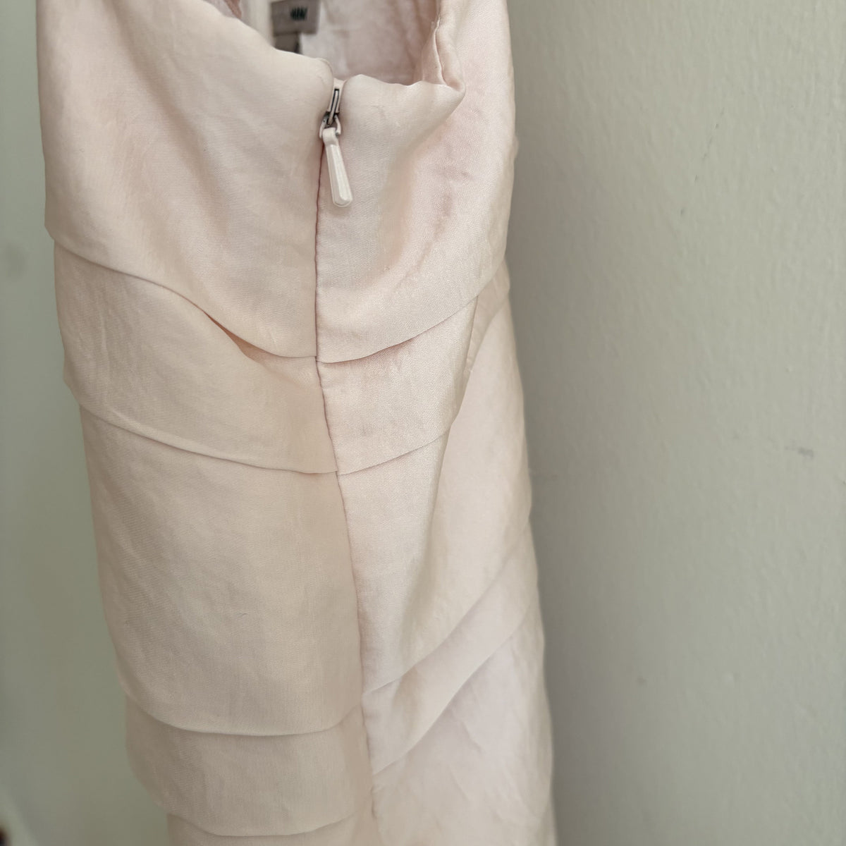 H&M | Pink Tiered Cami Top | Blush Satin | Y2K Romantic | EU 34, UK 8