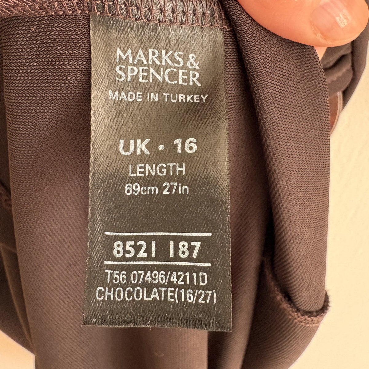 Marks & Spencer | Brown Ring Detail Wrap Midi Dress | Y2K 2001 | Vintage