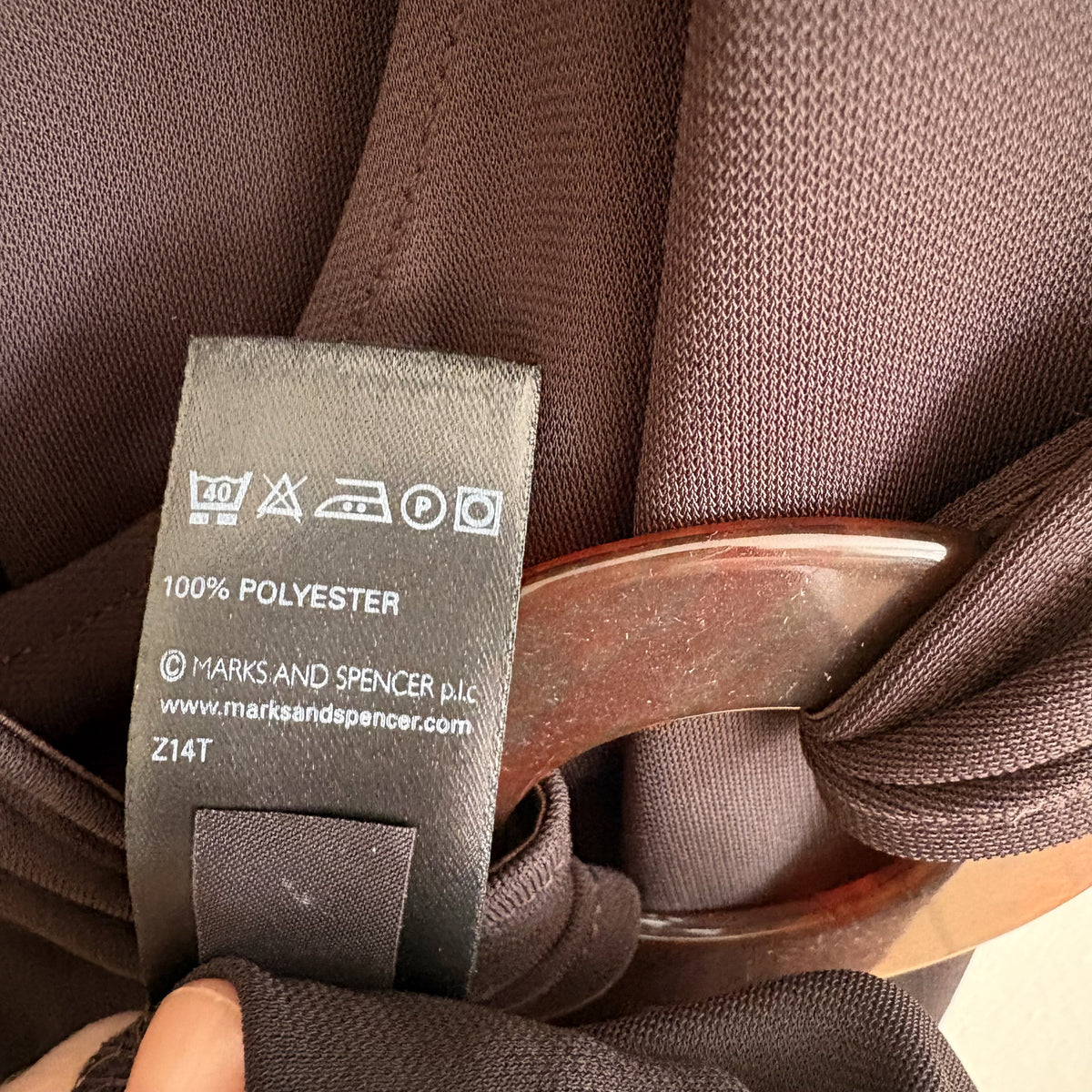 Marks & Spencer | Brown Ring Detail Wrap Midi Dress | Y2K 2001 | Vintage