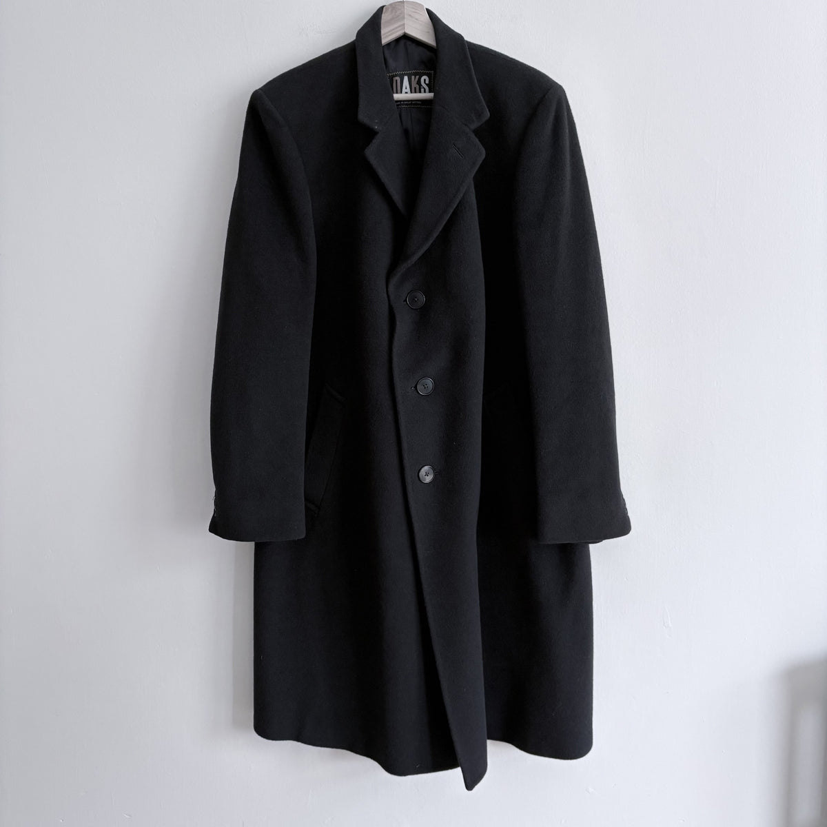 DAKS Vintage 92% Camel Hair Overcoat Navy. 44 Regular. Classic Winter Overcoat L
