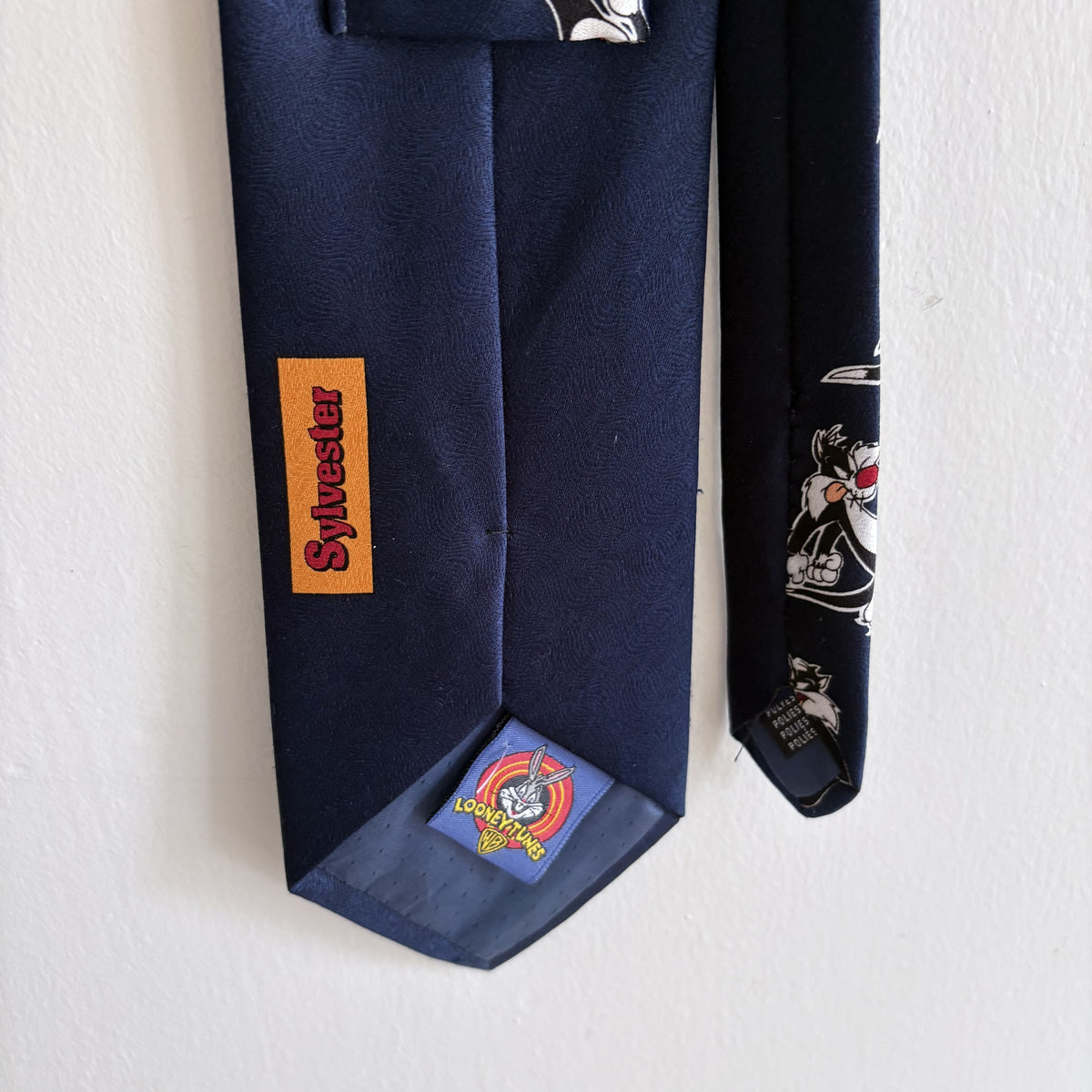 Looney Tunes | Sylvester Tie | Navy Cartoon Novelty | 1997 Vintage
