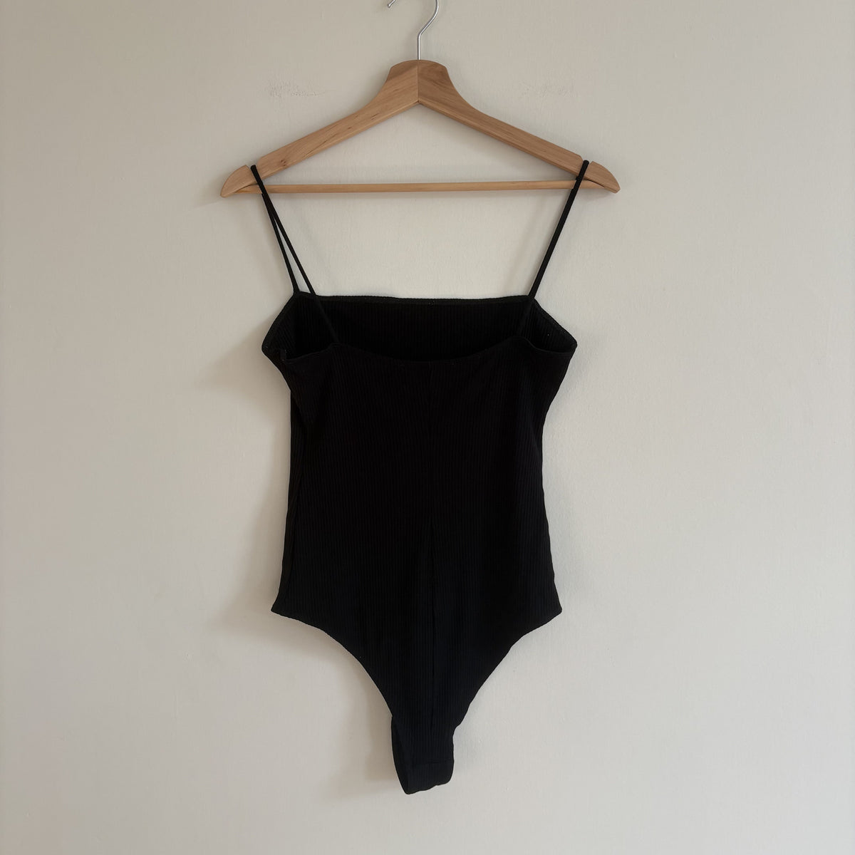 Reformation Jeans | Black Ribbed Bodysuit | Square Neck Minimalist | M