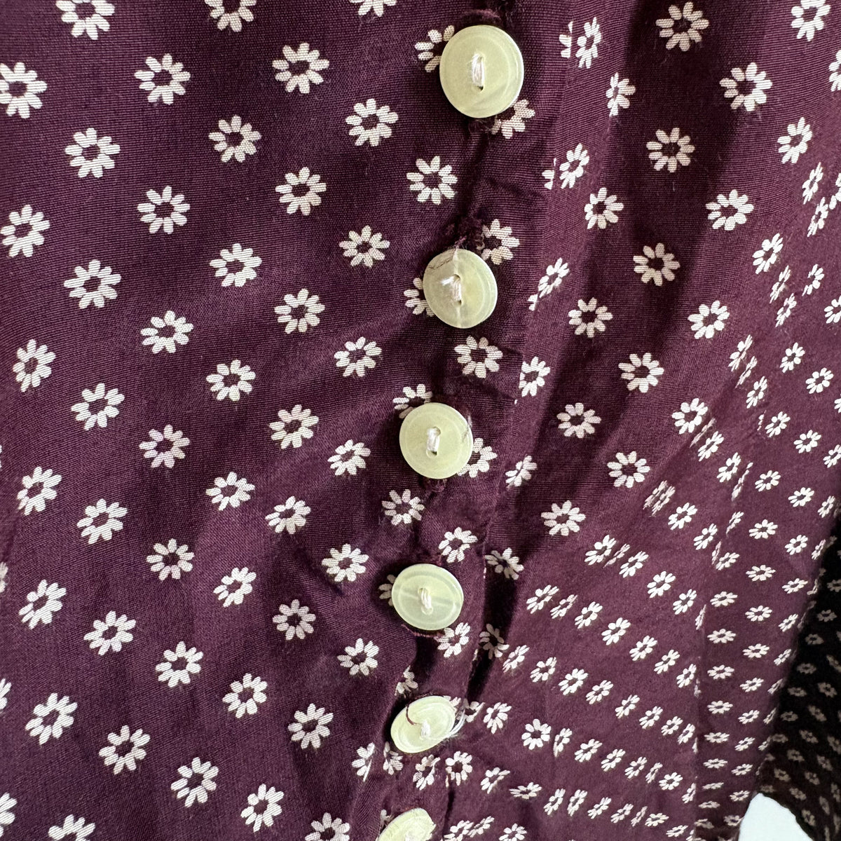 Miss Selfridge | Vintage 1990s Floral Tea Dress | Burgundy | UK 10