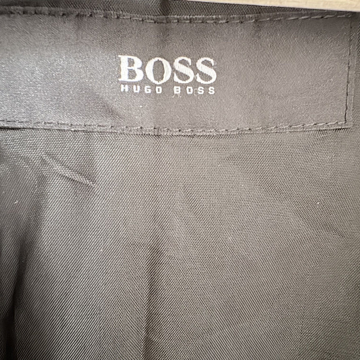 Hugo Boss | Black Long Car Coat Mac | Wool Lined | Minimalist Menswear 42R M/L