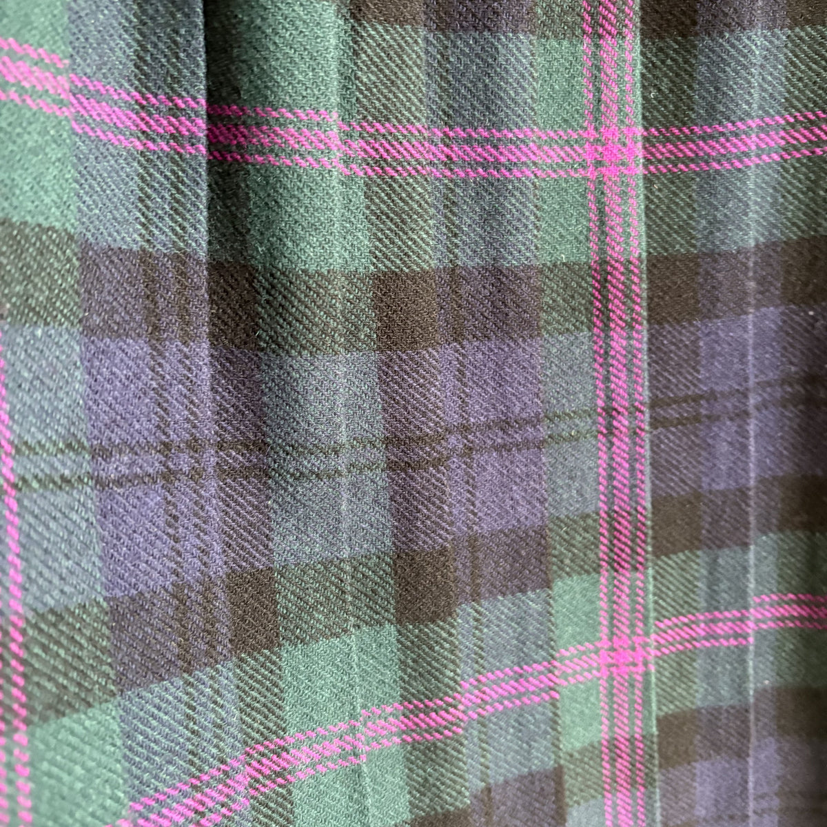 Pitlochry of Scotland | Vintage Wool Kilt Skirt | Braid Modern Tartan | UK 14