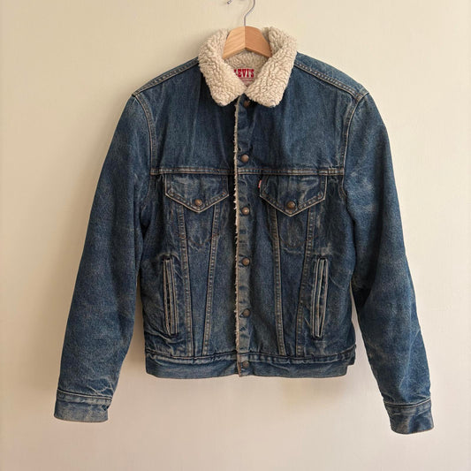 Levi’s 70608 Sherpa Trucker Jacket in 36R | 1980s USA Made | Vintage Coyboy