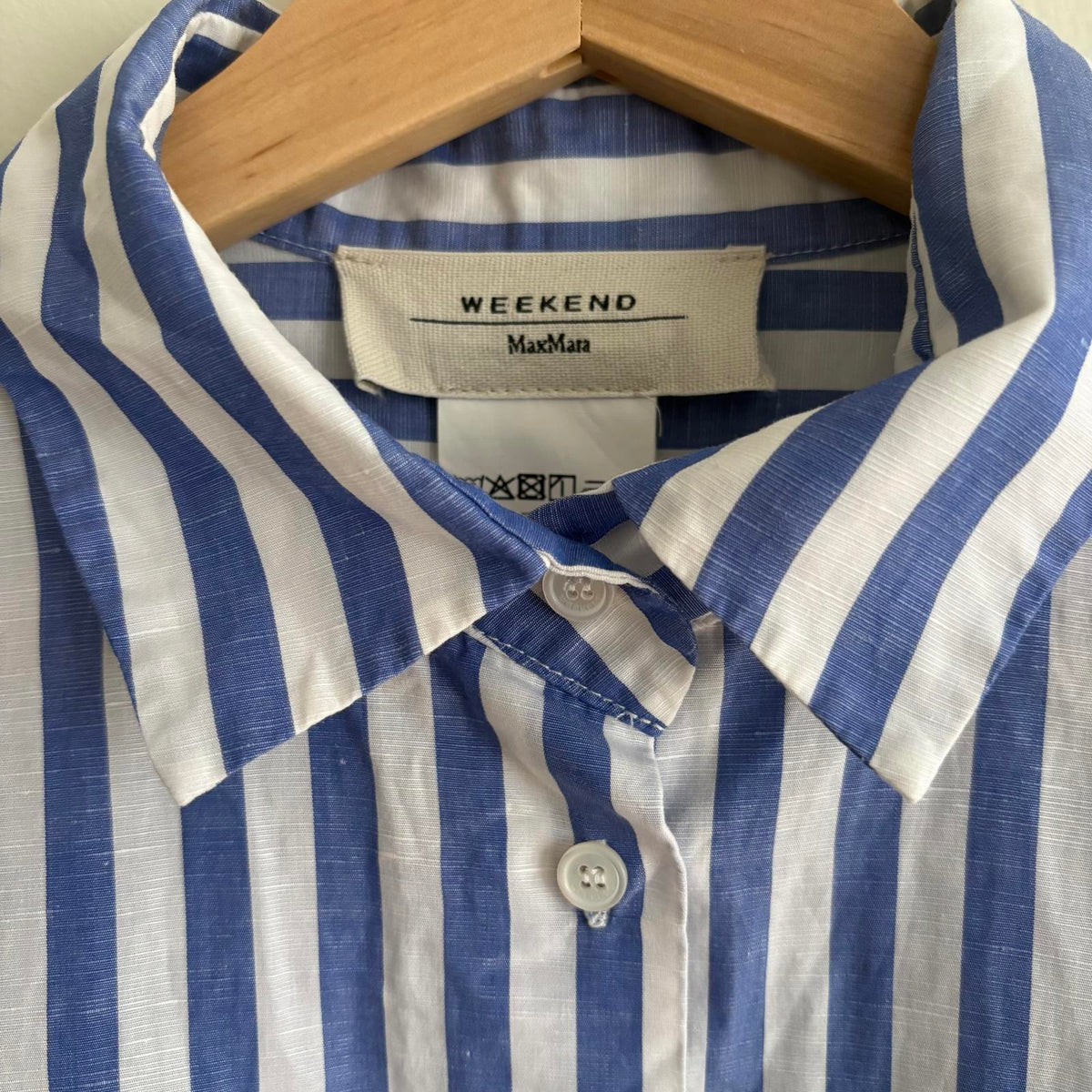 Weekend Max Mara Striped Shirt EU 40 UK 8 Blue White Oversized Cotton Boxy