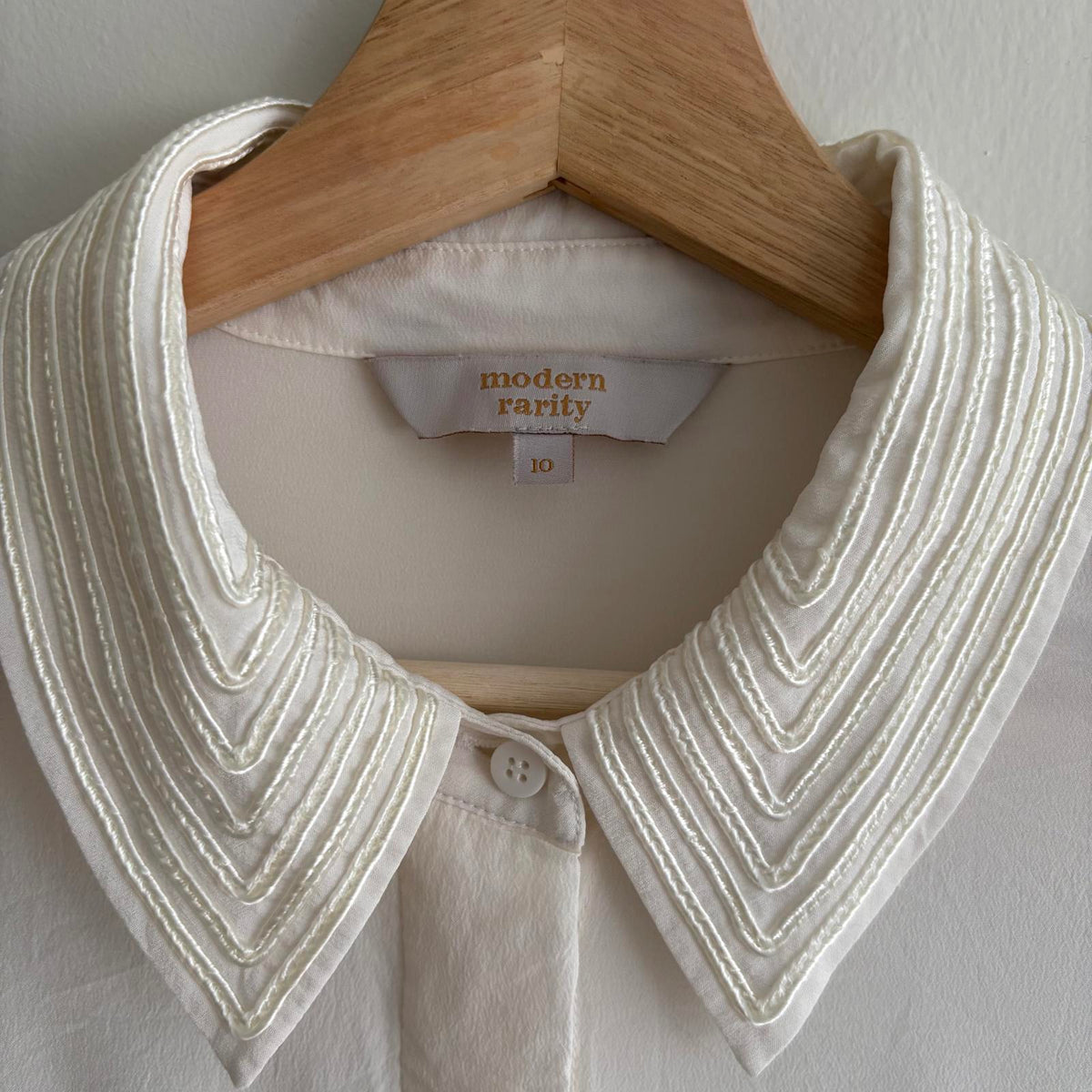 Modern Rarity Cream Silk Blouse UK 10 | Soft romantic Parisian Chic