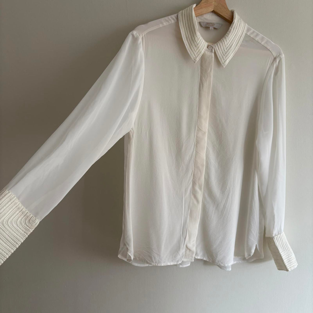Modern Rarity Cream Silk Blouse UK 10 | Soft romantic Parisian Chic