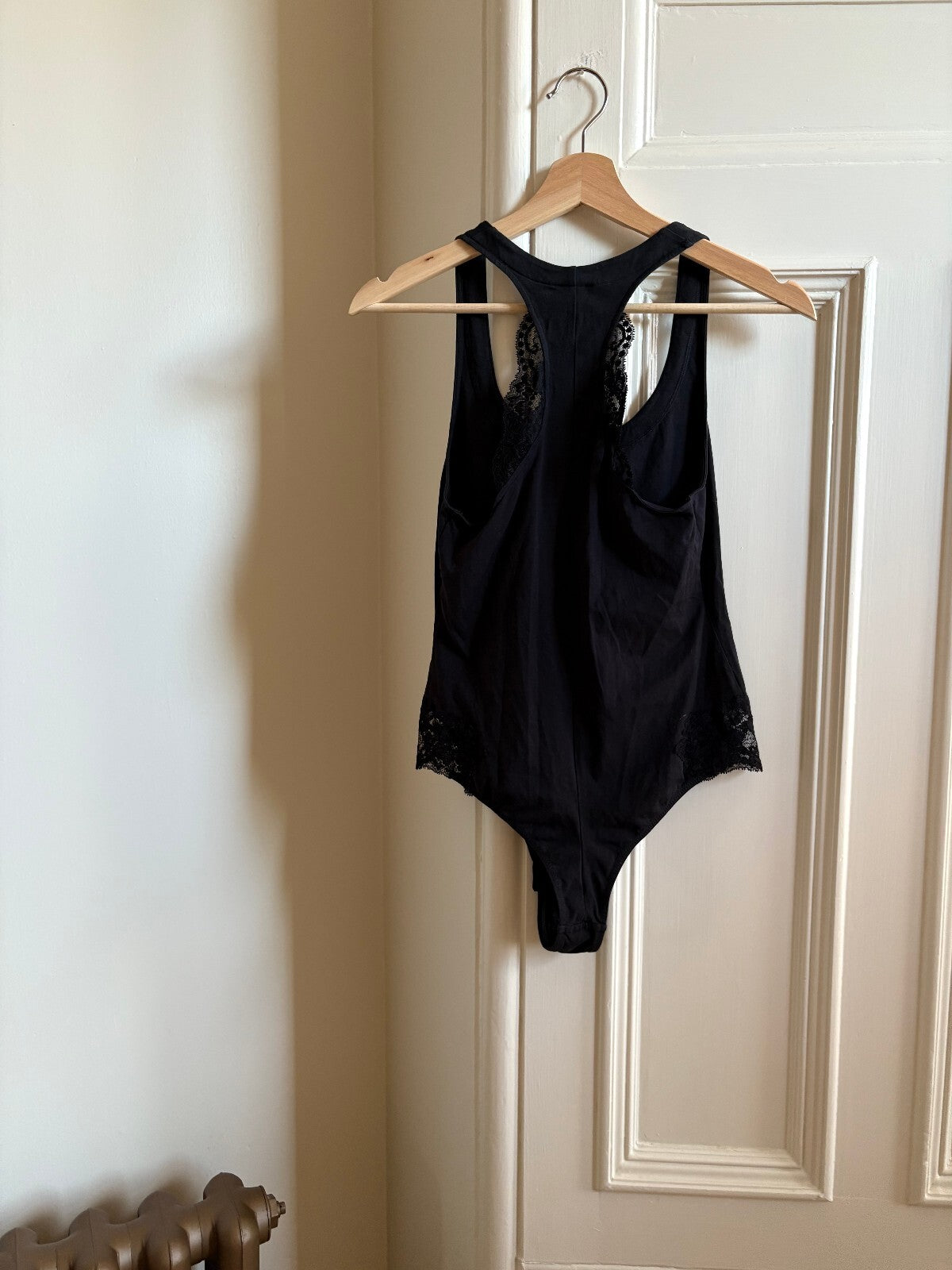 La Perla Black Lace Racerback Bodysuit |Dark Romantic Lingerie Top. Size UK 14