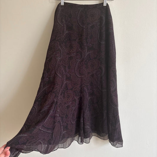 Lauren Ralph Lauren | Silk Paisley Maxi Skirt | Whimsigoth | US 10 UK 14