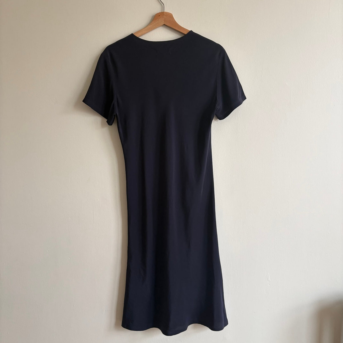 Jigsaw 100% Silk V-Neck Shift Dress in Navy - Size 3 (UK 12)