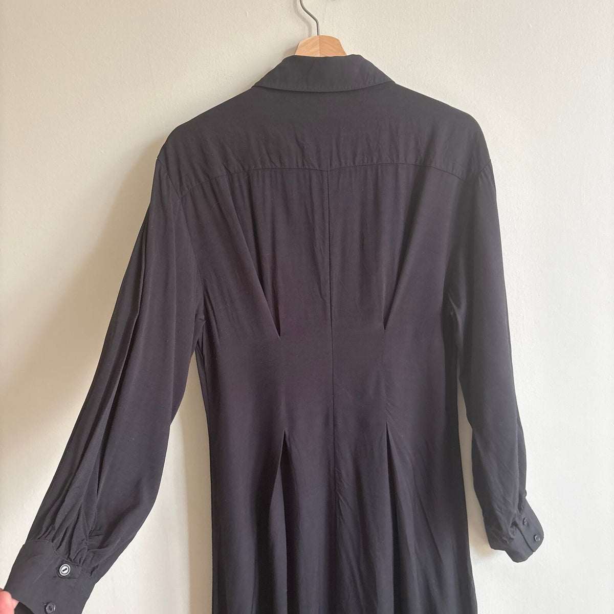 H&M | Maxi Shirt Dress in Black | Dark Academia, dark romance, gothic | UK 10