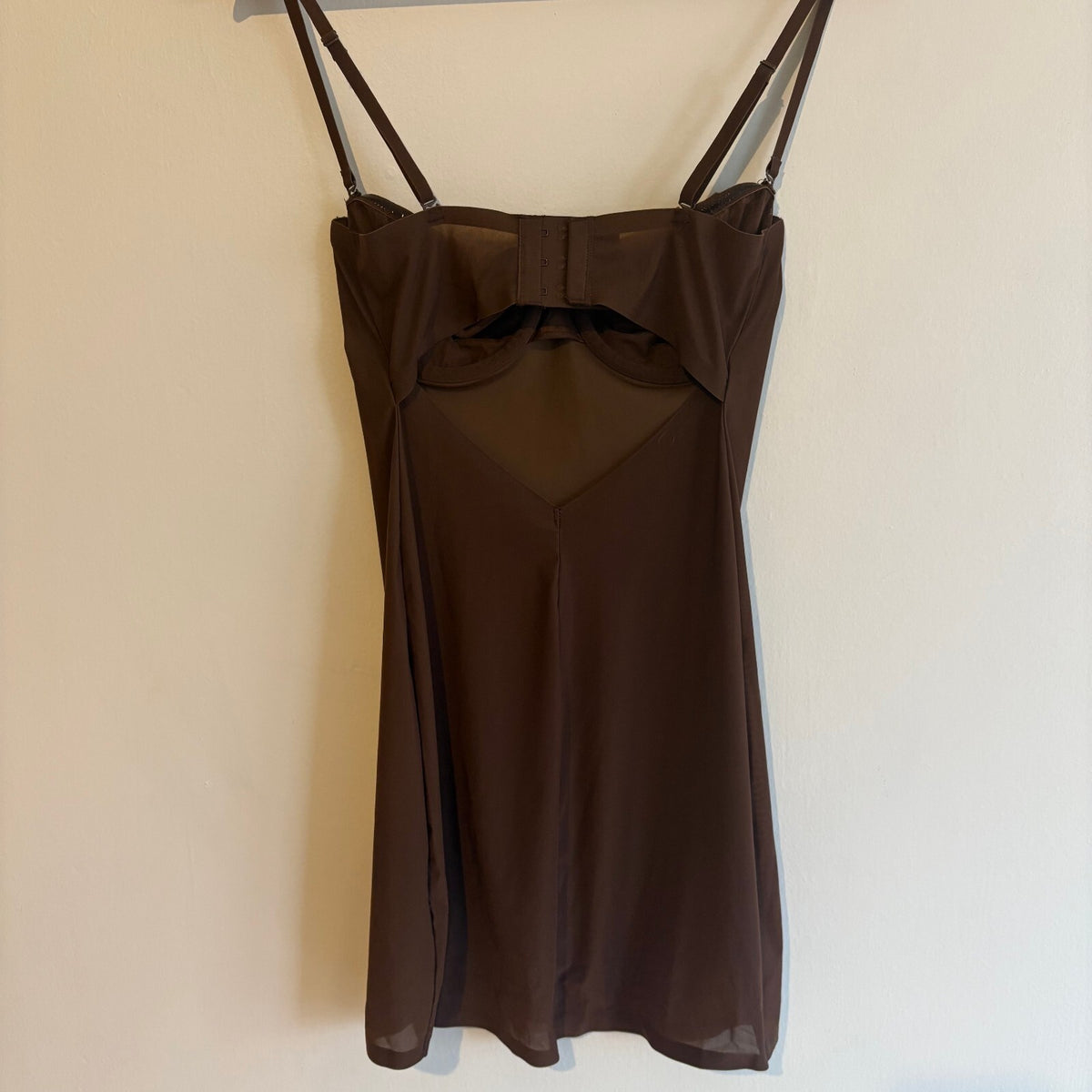 SKIMS | Brown Underwired Shaping Slip Dress | Bodycon Lingerie | 34D