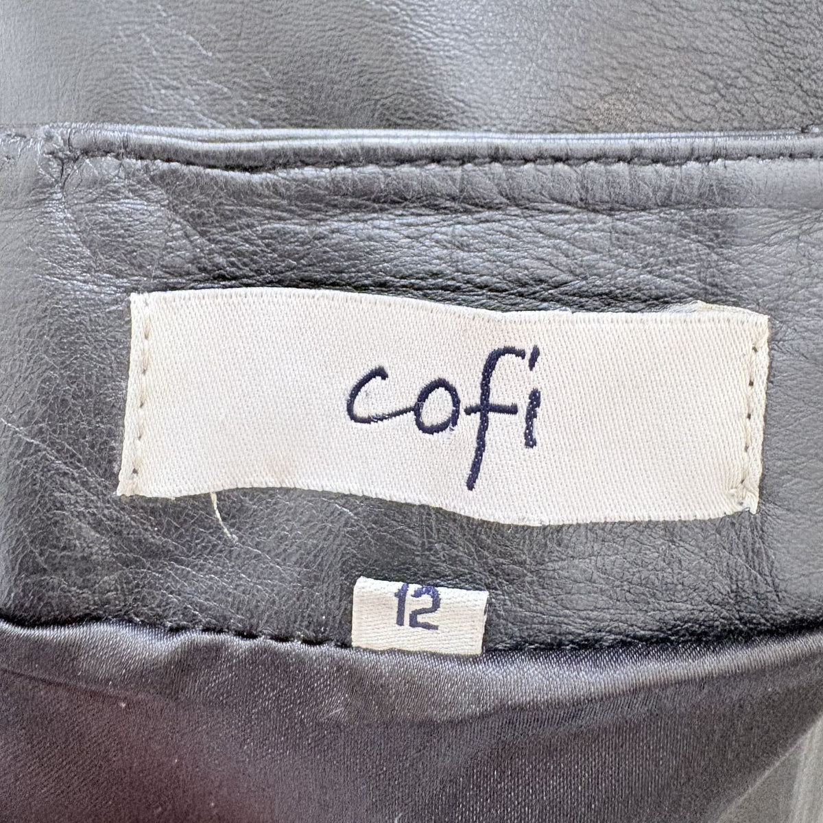 Cofi Leather Pencil Skirt, Black, UK 12, 90s Minimalist, Office Siren, Y2K